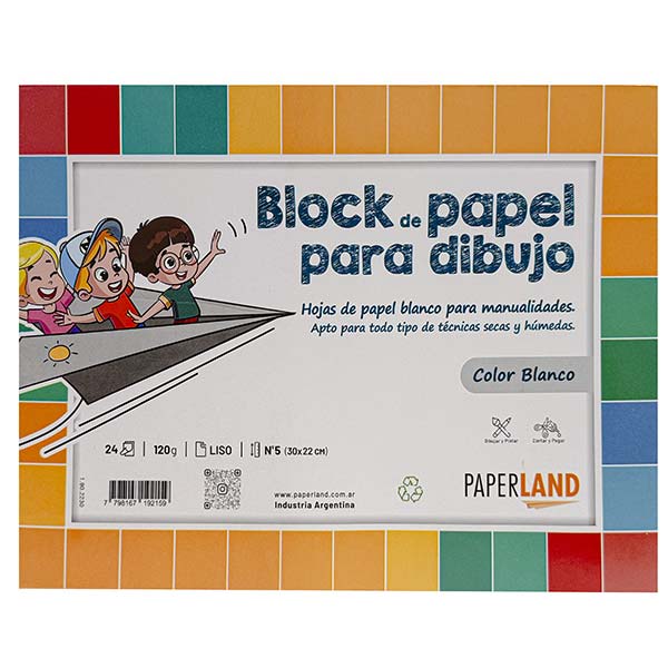 BLOCK DE DIBUJO PAPERLAND N*5 BLANCO-1.90.2230-