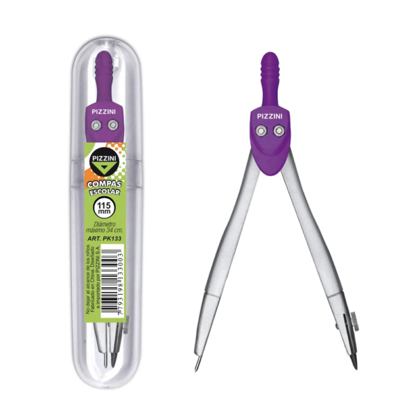 COMPAS PIZZINI ESCOLAR METAL. 115MM.