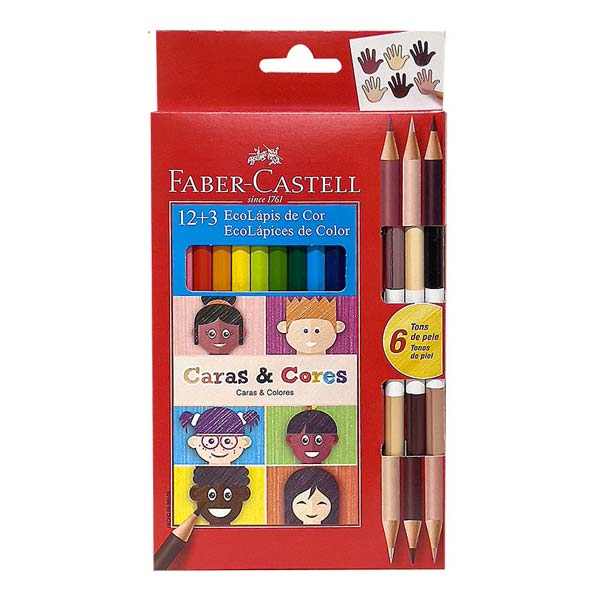 Lápices de color FABER CASTELL - LARGOS x 12 Colores +3 PIEL