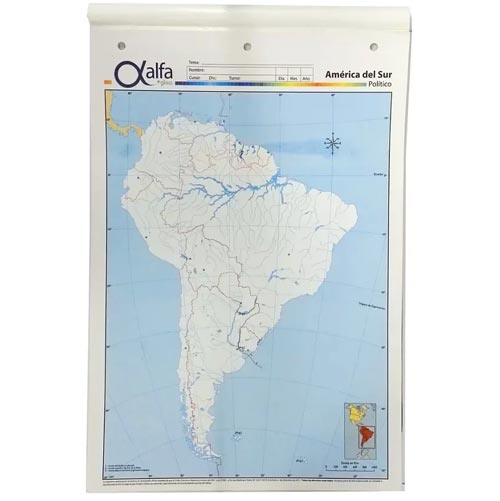 Mapa Alfa Nº3 América del Sur Político