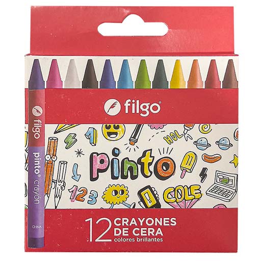 CRAYONES DE CERA FILGO PINTO x 12 CLASICOS