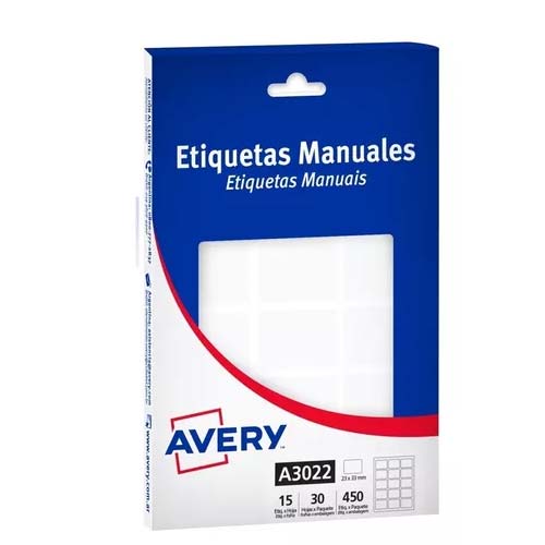 ETIQUETAS AVERY A3022 (15 ETIQ X HOJA)